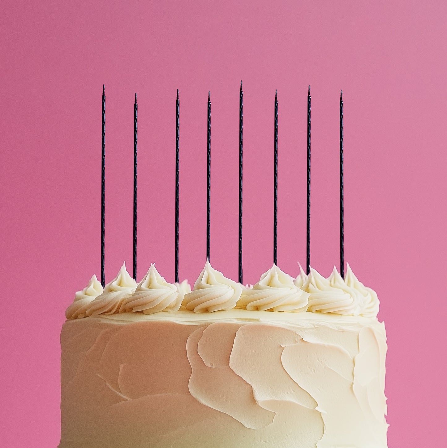 Fine Spiral Cake Candles | Black