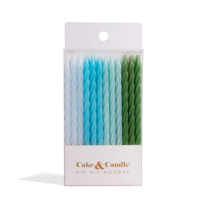 Fun Combo Spiral Candles | Blue & Green