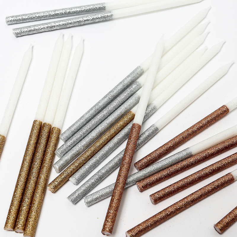 Glitter Dipped | White & Gold