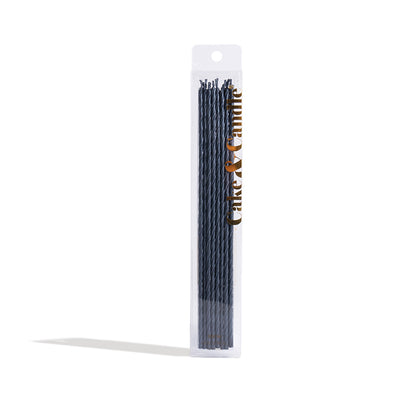 Fine Spiral Cake Candles | Black