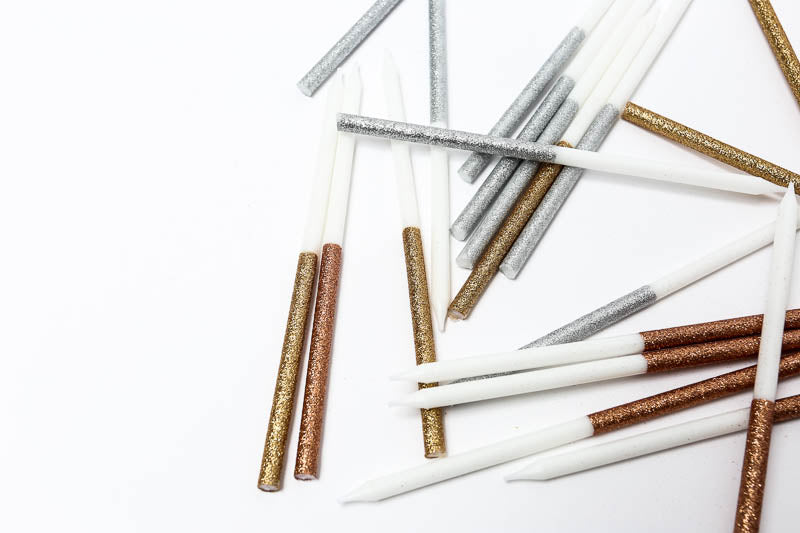 Glitter Dipped | White & Gold