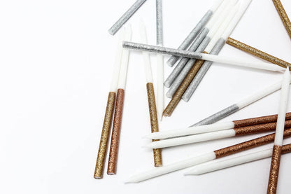 Glitter Dipped | White & Gold