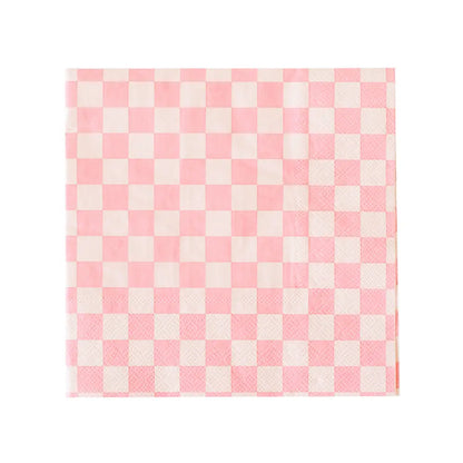 Checkered Light Pink Napkins (20 Pack)