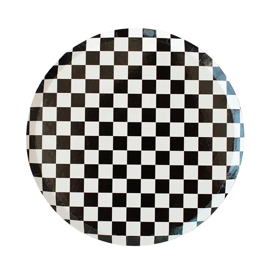 Checkered Black & White Dessert Plates (8 Pack)