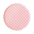 Checkered Light Pink Dessert Plates (8 Pack)
