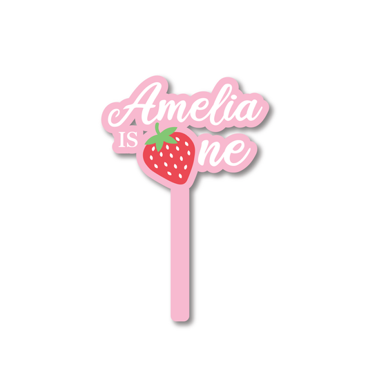 Strawberry Birthday Cake Topper