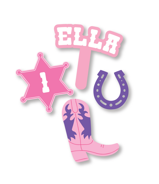 Rodeo Cake Topper Set | Pink & Purple
