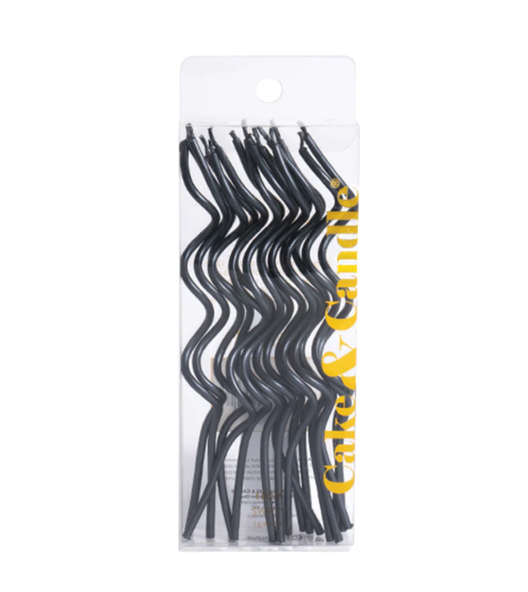 Swirly Cake Candles | Black