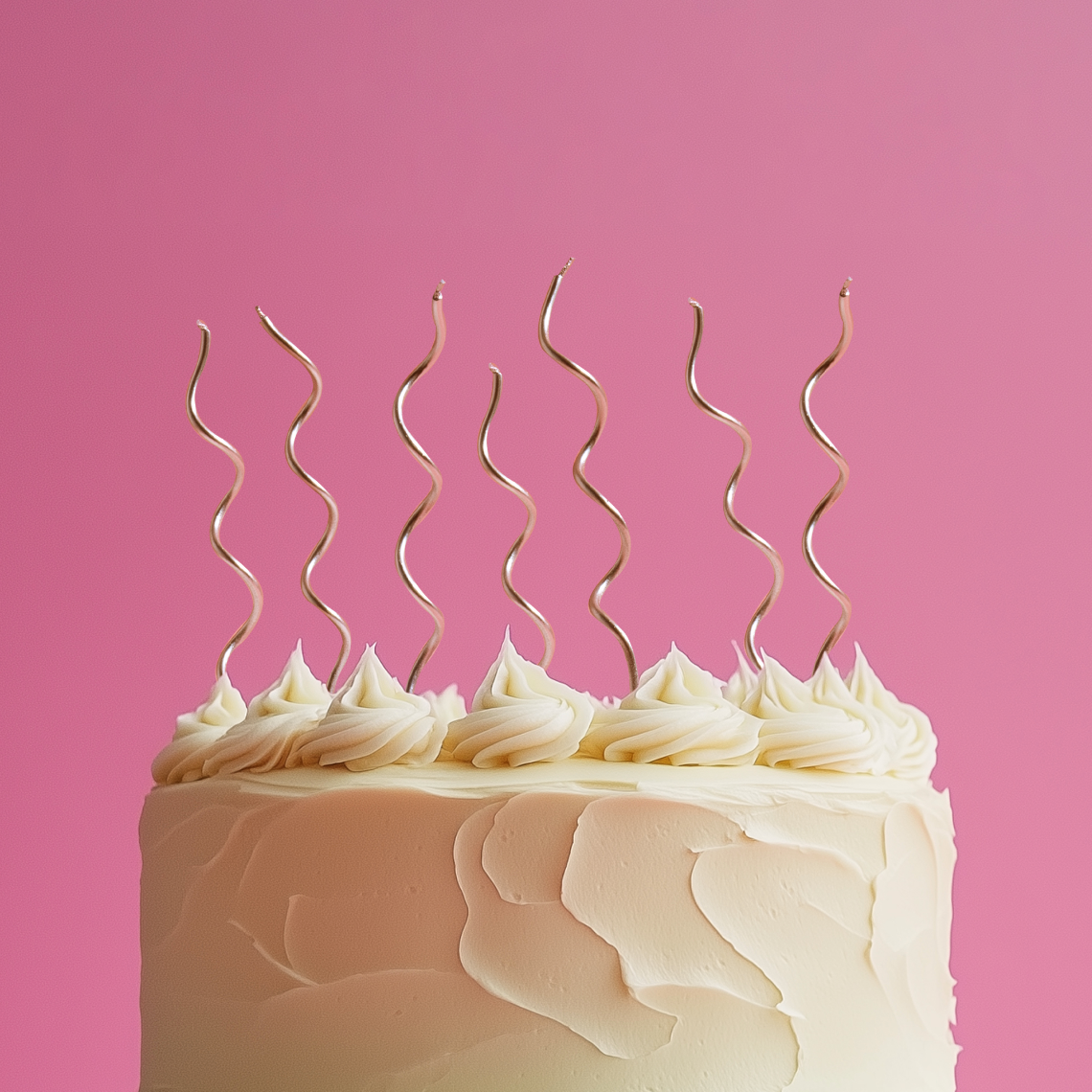 Swirly Cake Candles | Gold