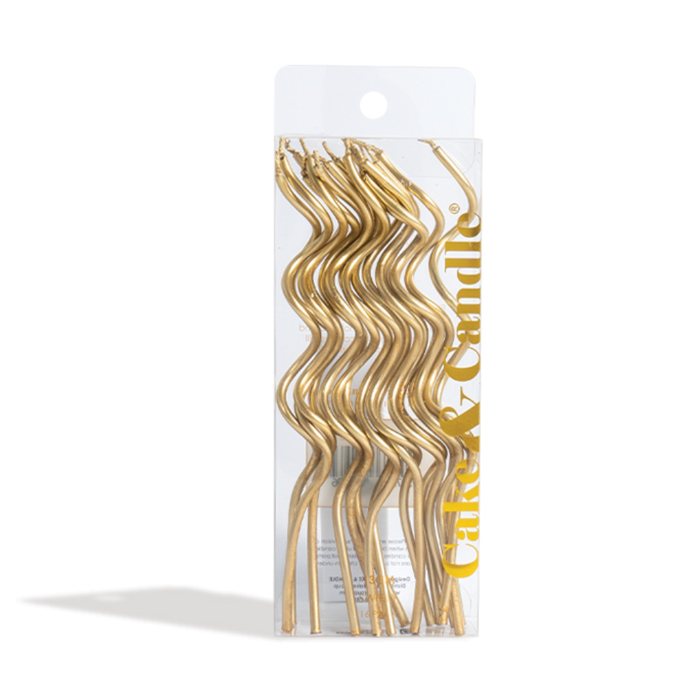 Swirly Cake Candles | Gold