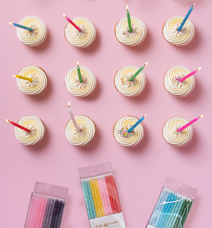 Fun Combo Spiral Candles | Pink & Purple