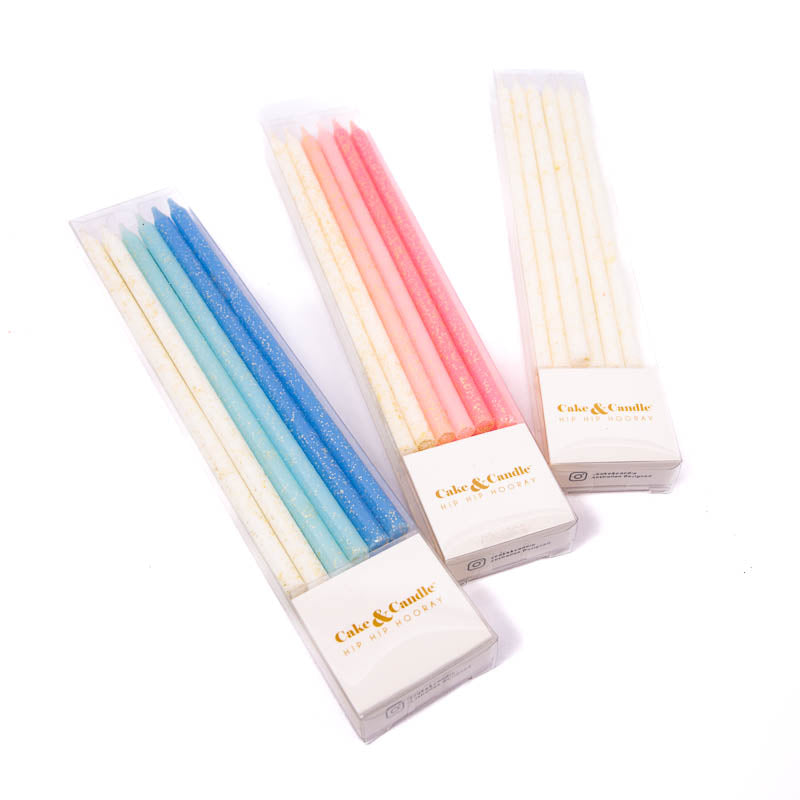 Glitter Candles | White