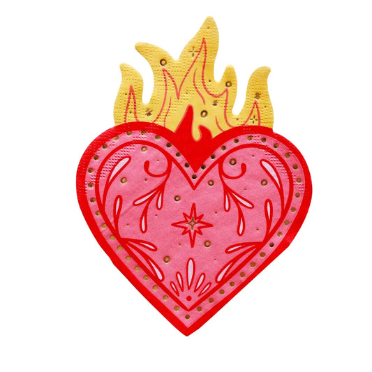 Queens Flaming Hearts Cocktail Napkins (20 Pack)