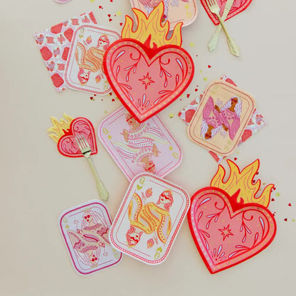 Queens Flaming Hearts Cocktail Napkins (20 Pack)